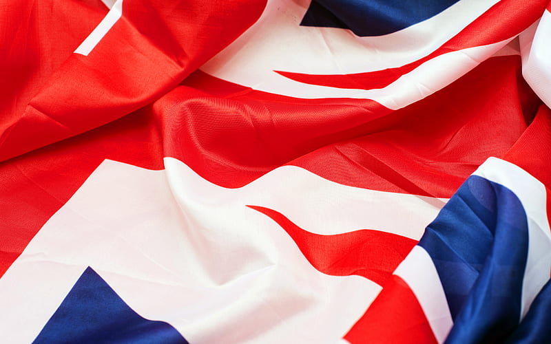 United Kingdom flag, fabric flags, Europe, national symbols, Flag of United Kingdom, Union Jack, United Kingdom fabric flag, UK flag, Union Jack flag, United Kingdom, HD wallpaper