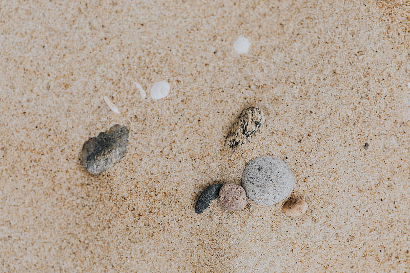 Brown and Gray Stones on Brown Sand, HD wallpaper