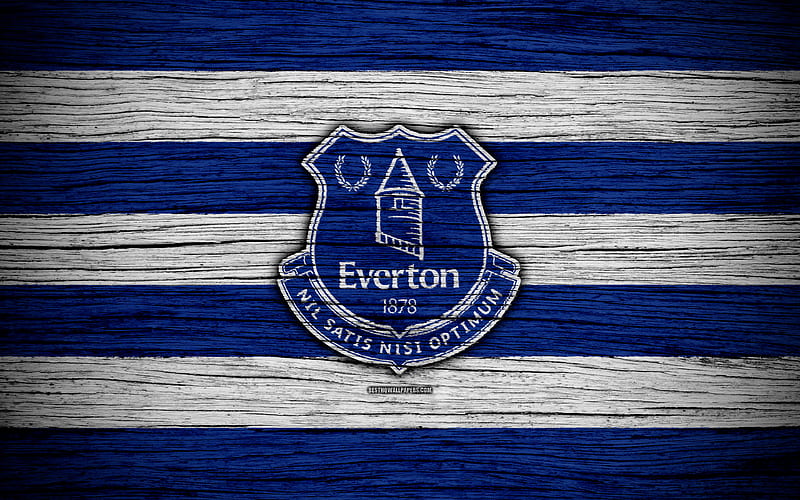 Everton Premier League, logo, England, wooden texture, FC Everton, soccer, football, Everton FC, HD wallpaper