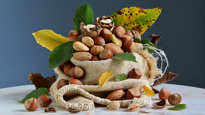 Nuts, food, bowl, snack, HD wallpaper