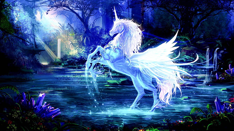 pegasus, guardians, horse, mythical, owl, unicorn, unicorns, warrior, wings, words, HD wallpaper