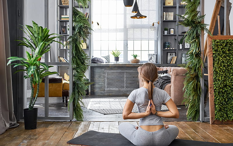 Yoga, calm, women, meditate, HD wallpaper