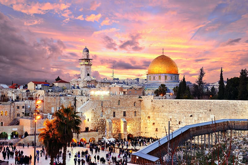 Sunset, Gold, Building, Dome, Jerusalem, HD wallpaper