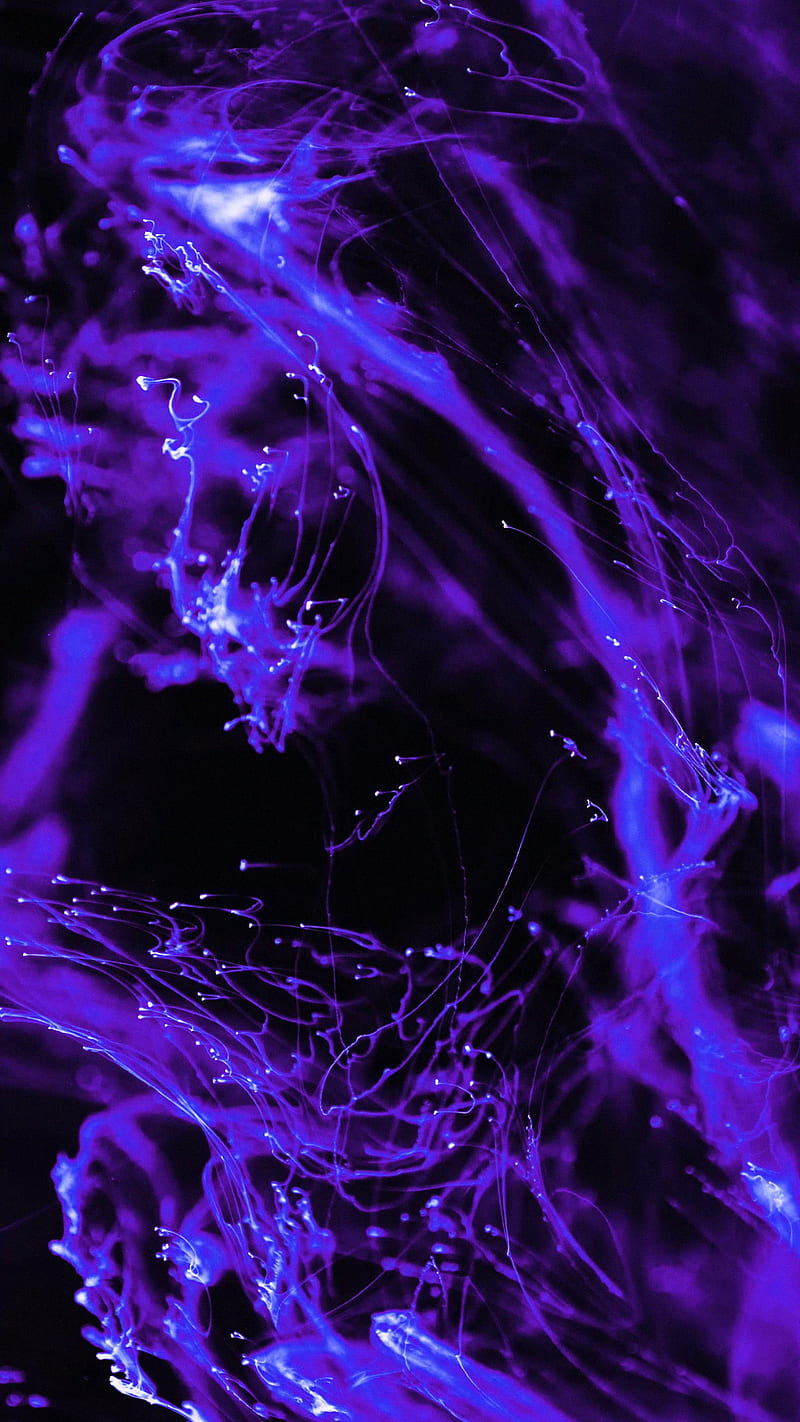 alien fiber, abstract, amoled, black, dark, glow, minimal, neon, purple, trippy, violet, HD phone wallpaper