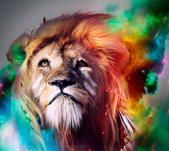 Lion paint, HD wallpaper | Peakpx