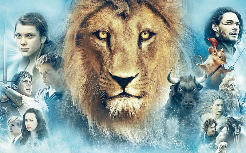 Narnia Aslan under cloudy skies HD wallpaper