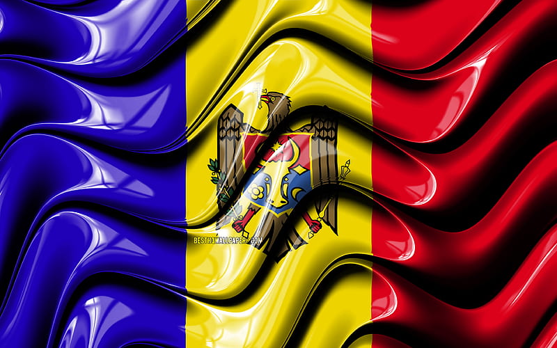 Moldavian flag Europe, national symbols, Flag of Moldova, 3D art, Moldova, European countries, Moldova 3D flag, HD wallpaper