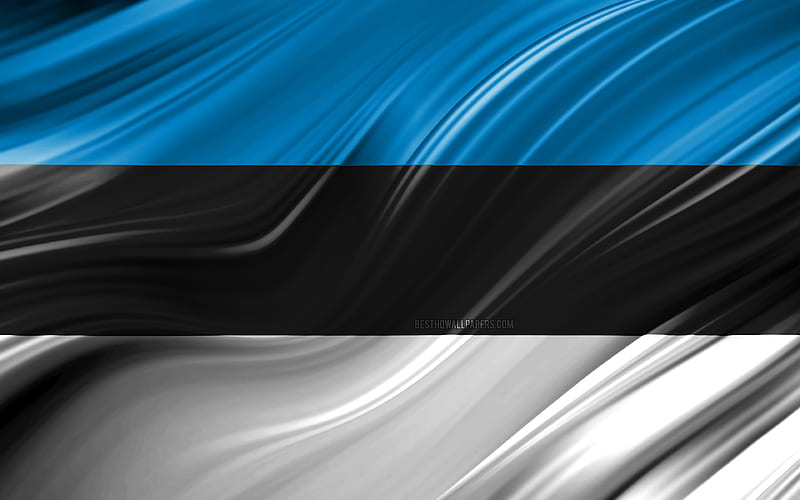 Estonian flag, European countries, 3D waves, Flag of Estonia, national symbols, Estonia 3D flag, art, Europe, Estonia, HD wallpaper