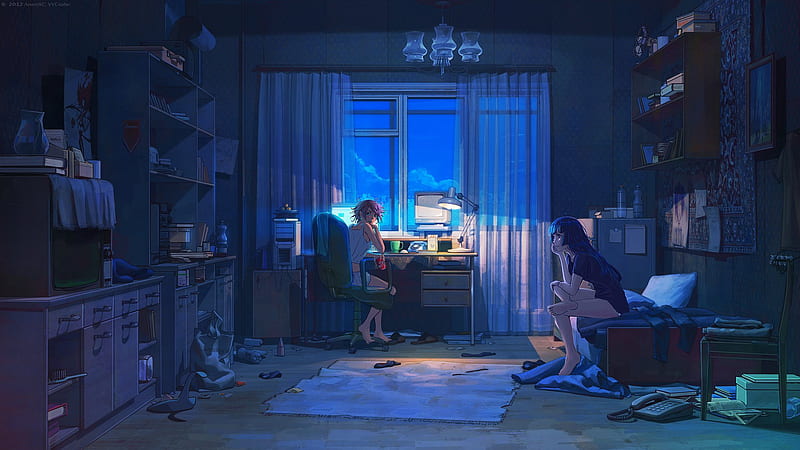 Anime Room and Background, Aesthetic Anime Room, HD wallpaper