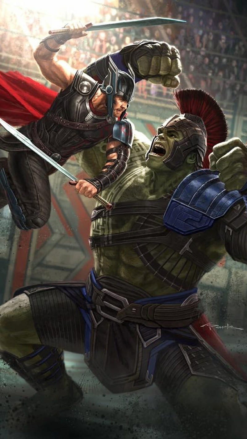Thor Ragnarok, 2017, avengers, fight, hulk, HD phone wallpaper