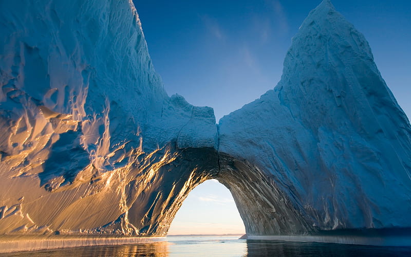 Greenland glacier arch, HD wallpaper
