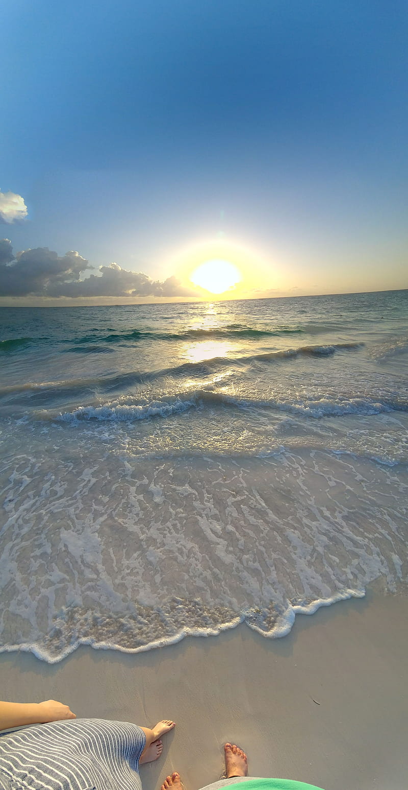 Dominican Sunrise, beach, bonito, dominican republic, ocean, resort, summer, sunset, water, HD phone wallpaper