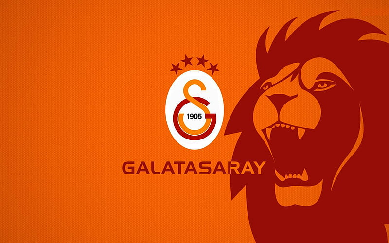 Galatasaray FC, minimal, lion, Super Lig, fan art, creative, Turkish football club, emblem, football, soccer, Galatasaray SK, HD wallpaper