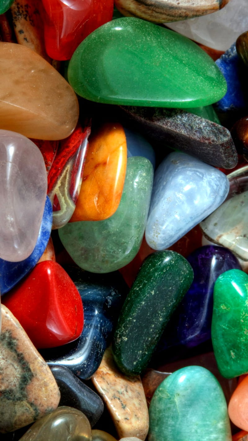 colorful stones, blue, colorful, green, red, stones, HD phone wallpaper