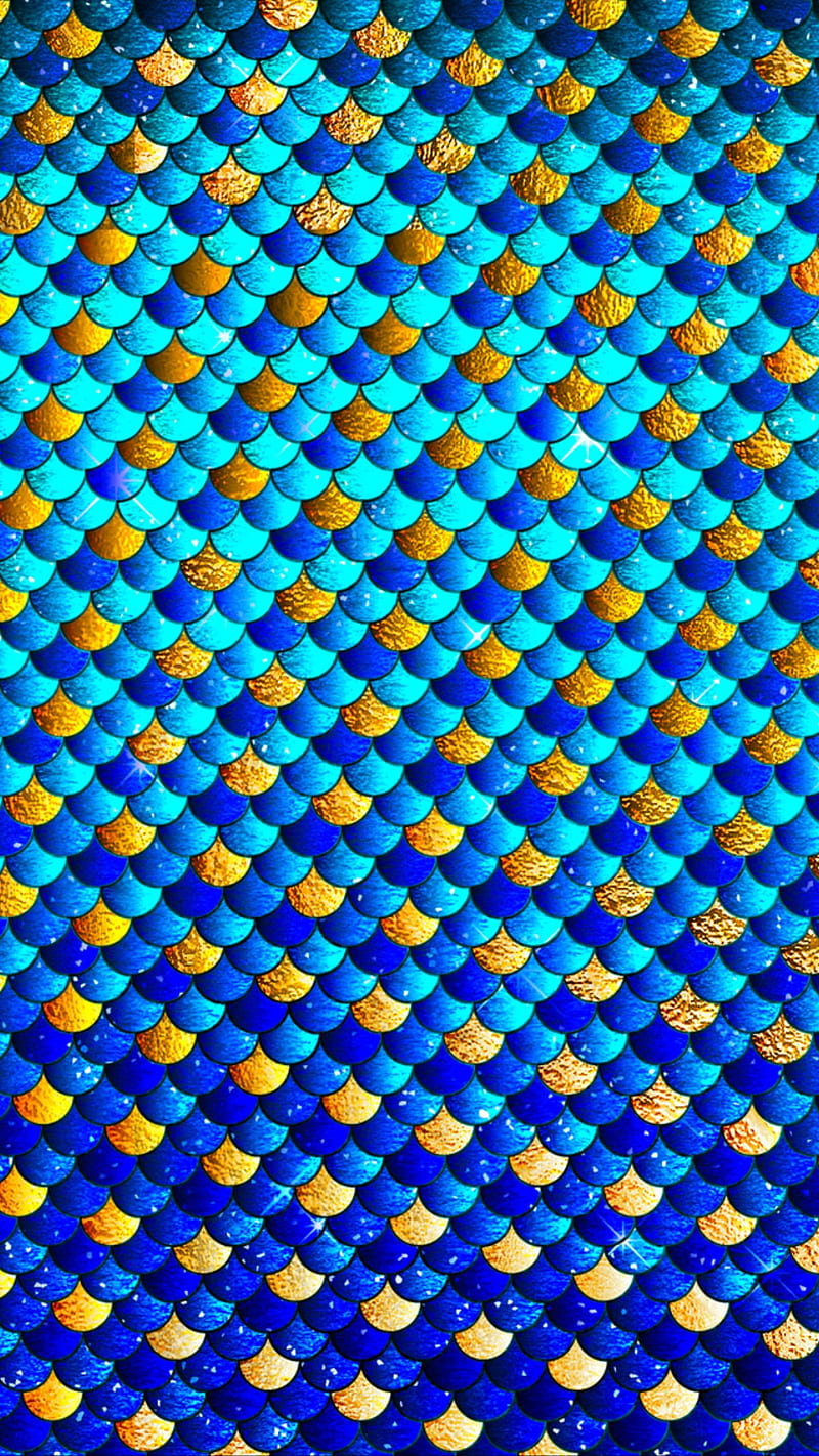 Scales, blue, fish, gold, mermaid, sparkle, HD phone wallpaper