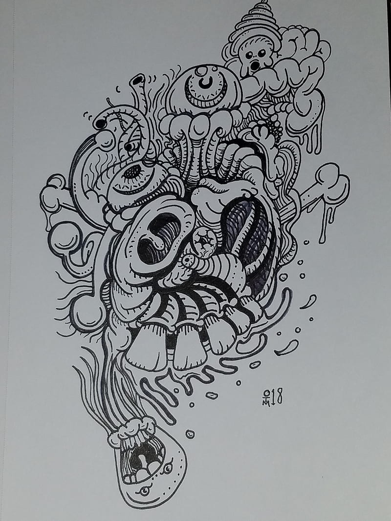 4K free download | Crazy Doodle, art, cool, drawing, love, weird, HD ...