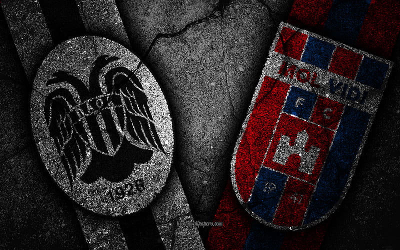 PAOK vs MOL Vidi, UEFA Europa League, Group Stage, Round 3, creative, PAOK FC, MOL Vidi FC, black stone, HD wallpaper