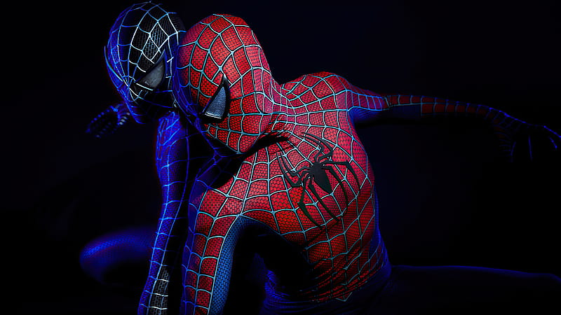 Spiderman Black And Red Suit Superheroes, HD wallpaper