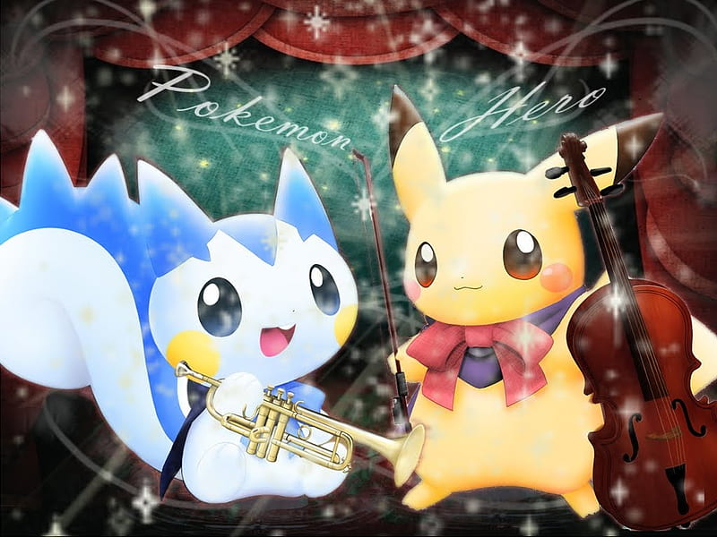 Pokemon Hero, pachirisu, violin, trumpet, pokemon, pikachu, HD wallpaper