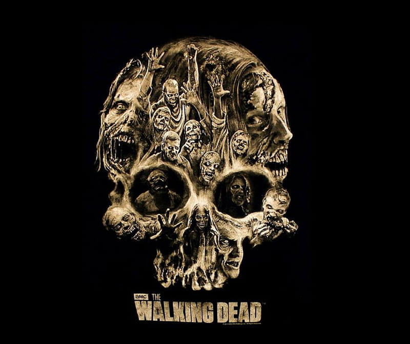 The Walking dead, skull, zombie, HD wallpaper