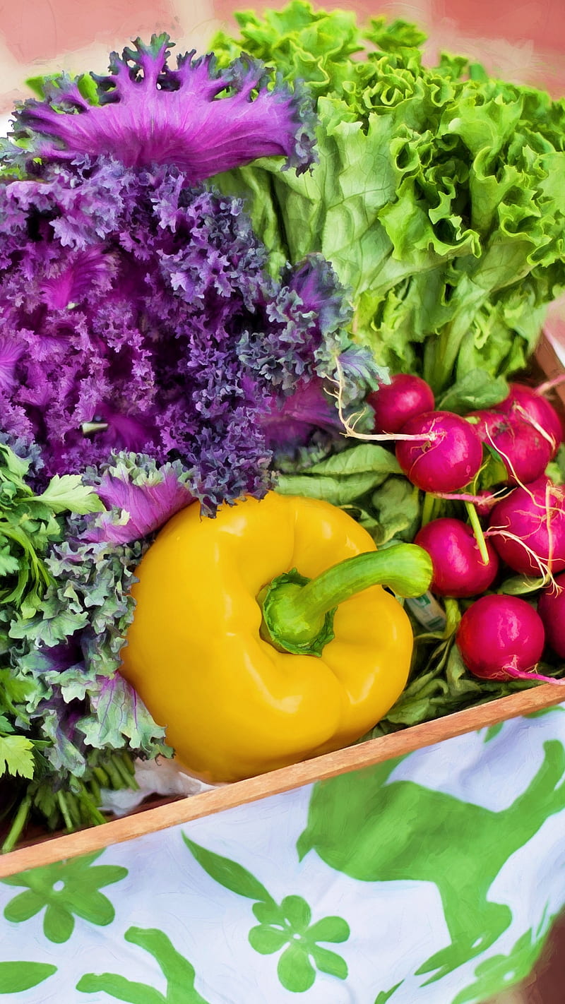 Colorful Veggies , green, basket, vegetables, food, colorful veggies, HD phone wallpaper