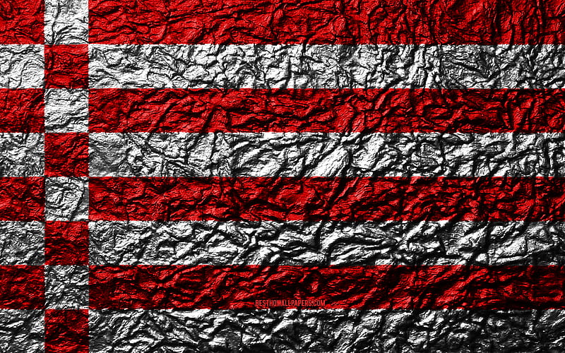 Flag of Bremen stone texture, waves texture, Bremen flag, German state, Bremen, Germany, stone background, administrative districts, States of Germany, HD wallpaper
