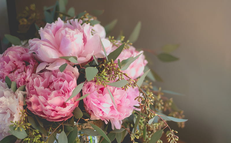 Rustic Peonies Bouquet in Vase Ultra, Nature, Flowers, Pink, background, Close, Arrangements, bouquet, Peony, floral, rustic, indoor, peonies, aesthetic, LovelyPink, HD wallpaper