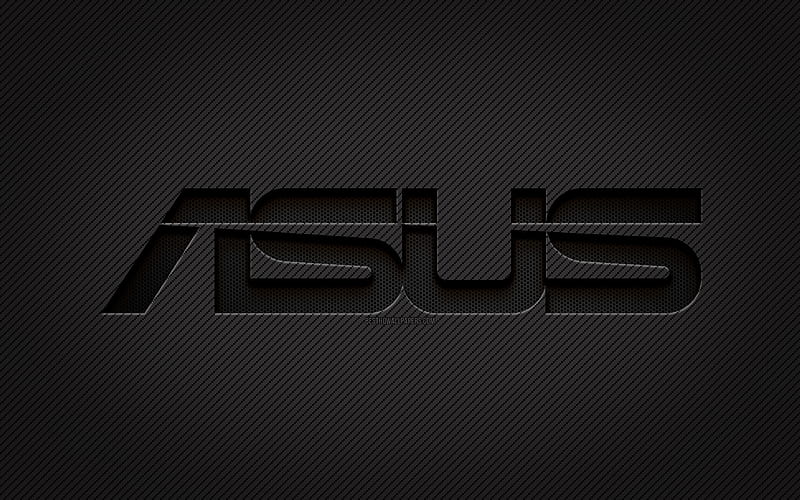 Asus carbon logo, , grunge art, carbon background, creative, Asus black logo, Asus logo, Asus, HD wallpaper