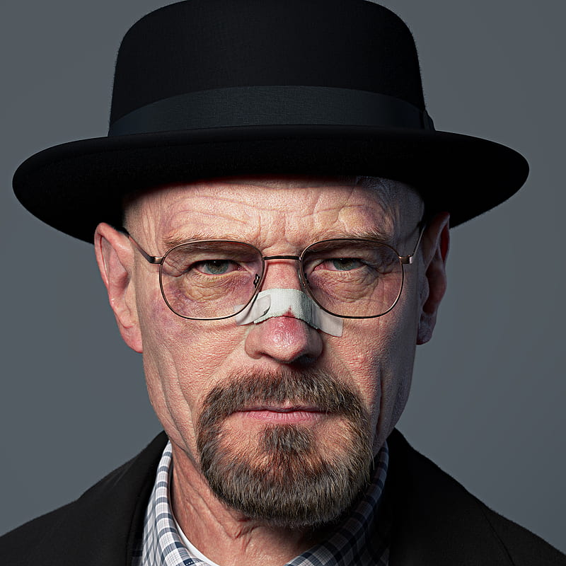 Breaking Bad, face, Heisenberg, Walter White, hat, digital art, HD phone wallpaper