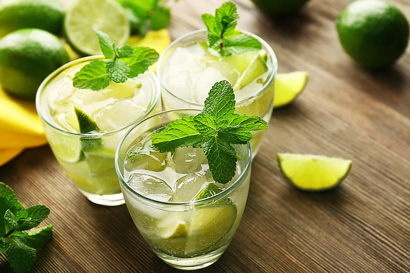Food, Cocktail, Drink, Glass, Lime, Mint, Mojito, HD wallpaper