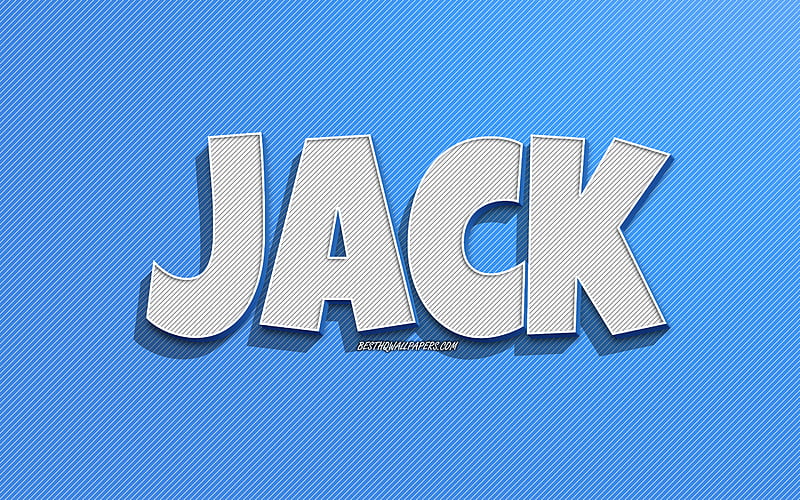 Jack, blue lines background, with names, Jack name, male names, Jack greeting card, line art, with Jack name, HD wallpaper