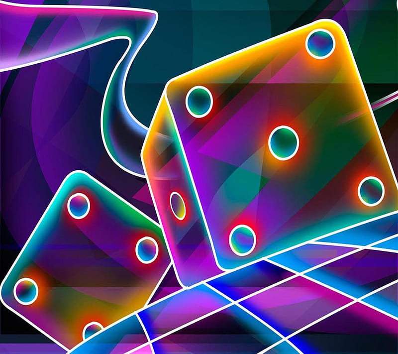 3d Cube dice Neon, look, nice, HD wallpaper