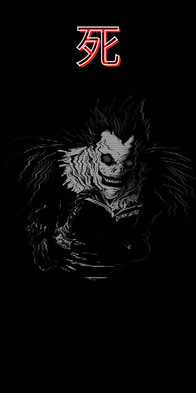 Ryuk Shi in Kanji, anime, death note, kanji, ryuk, shinigami, HD phone wallpaper