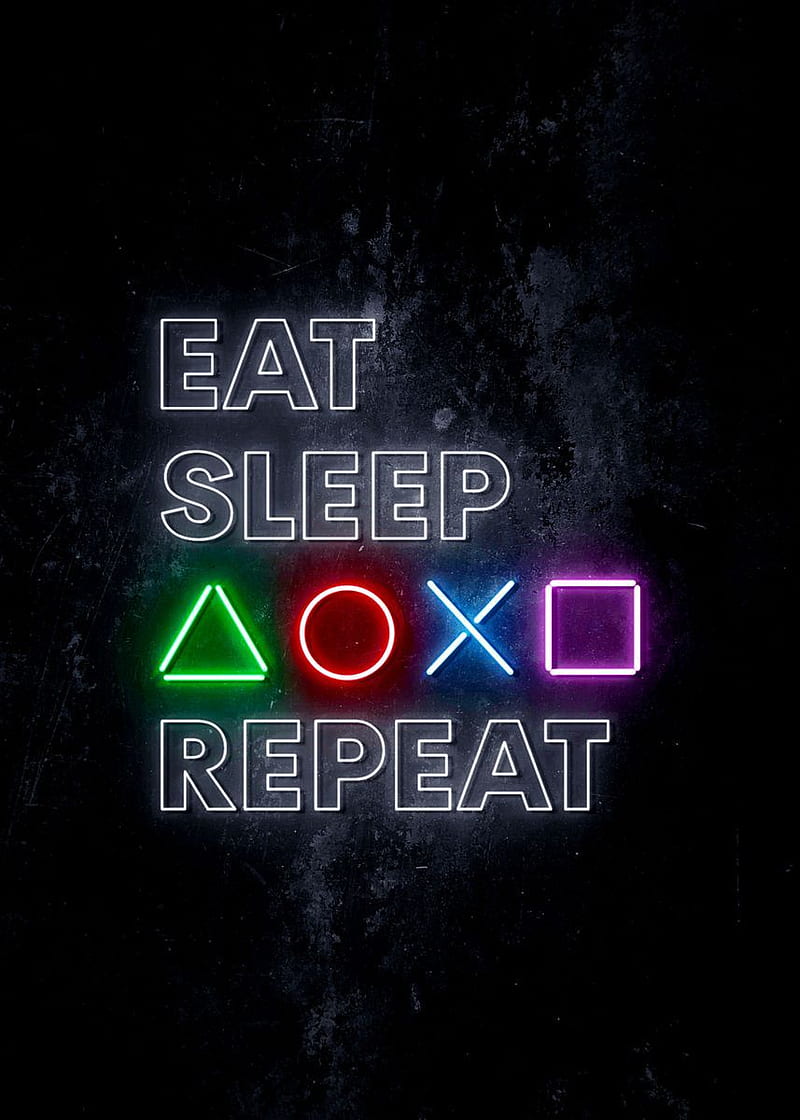 Eat Sleep PS Repeat' Poster by IMR Designs. Displate. Gaming wall art, Eat sleep, iPhone vintage, Eat Sleep Game Repeat, HD phone wallpaper