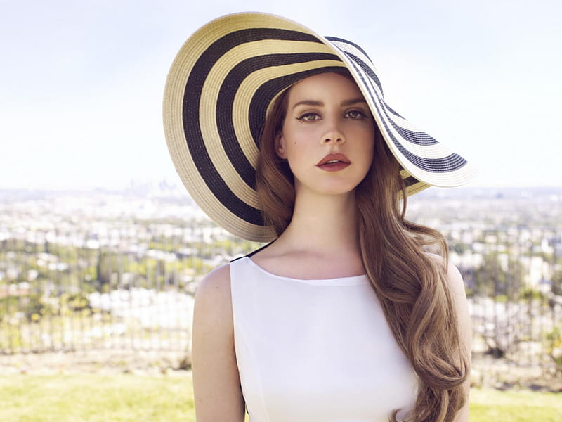 Lana Del Rey ~ Summertime Sadness, Lana Del Rey, Summer, Singer, Straw Hat, Hat, Retro Hat, HD wallpaper