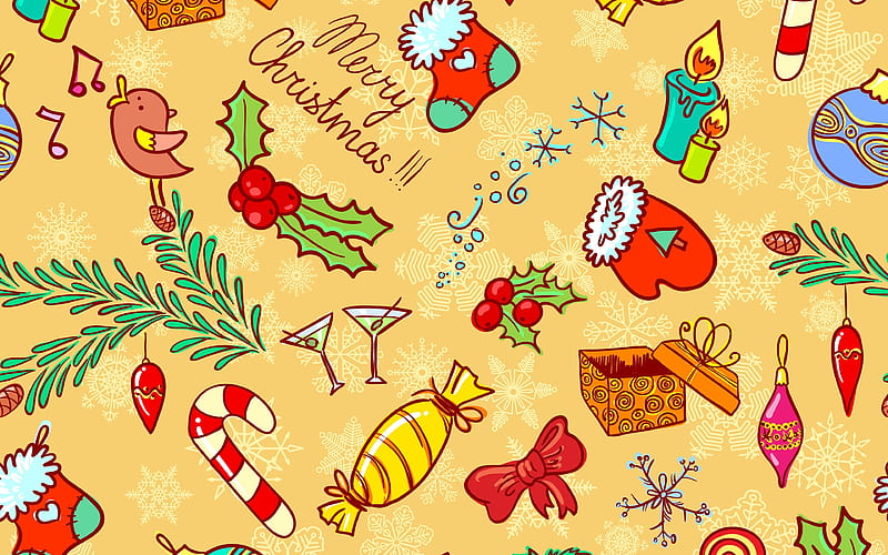 Merry Christmas, new year backgrounds, Happy New Year, christmas decorations, New Years concerts, HD wallpaper