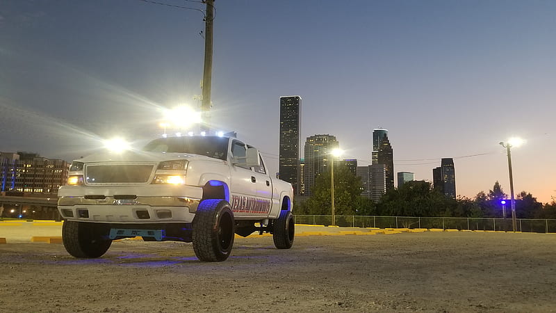 Truck with skyline, chevy, diesel, houston, HD wallpaper