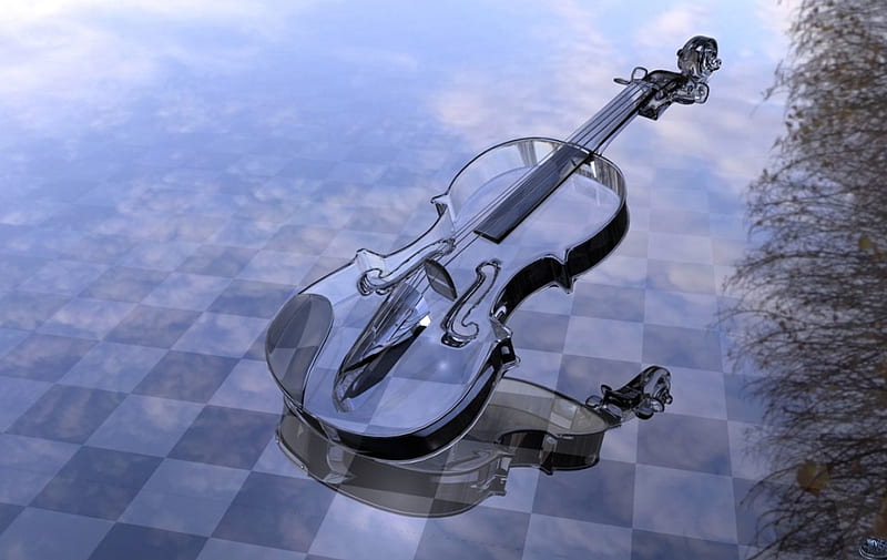 Forever strings, glass, violin, clear, musical instrument, HD wallpaper