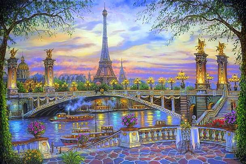 ★Paris of Memories★, architecture, getaways, attractions in dreams, most ed, seasons, hotels, boats, Paris, gorgeously, cities, luxury, rivers, ancient, romantic, attractions, mansions, bridges, love four seasons, places, creative pre-made, spring, memories, Eiffel Tower, best of the best, travels, summer, grandly, HD wallpaper