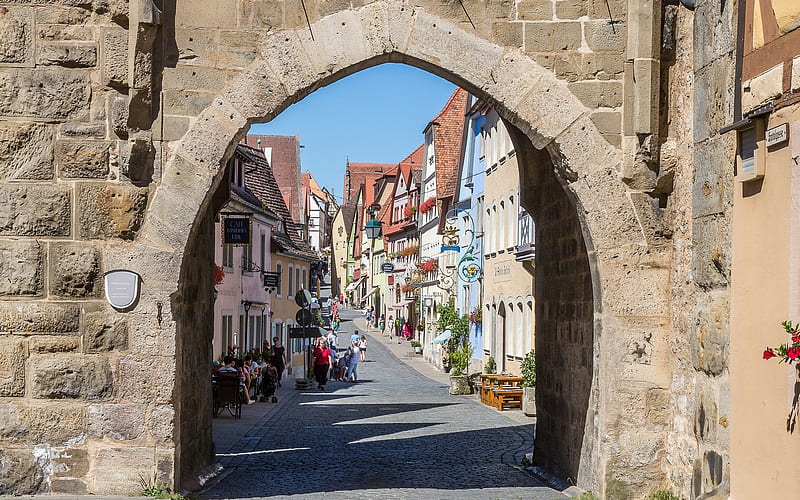 Rothenburg of the Deaf, Germany, streetscape, Germany, Rothenburg, town, HD wallpaper
