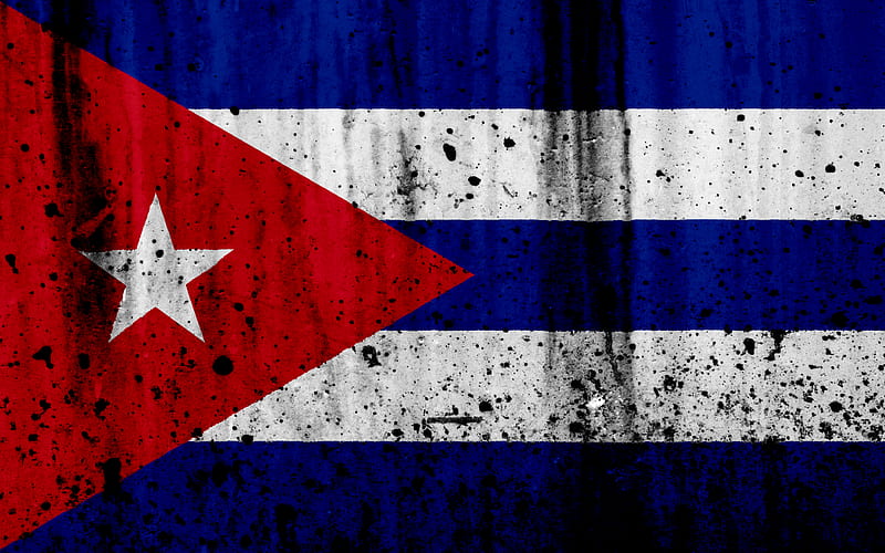 Cuban flag grunge, flag of Cuba, North America, Cuba, national symbols, Cuba national flag, HD wallpaper