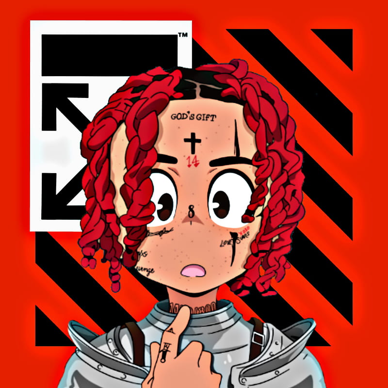 Trippie Redd, red, art, music, HD phone wallpaper