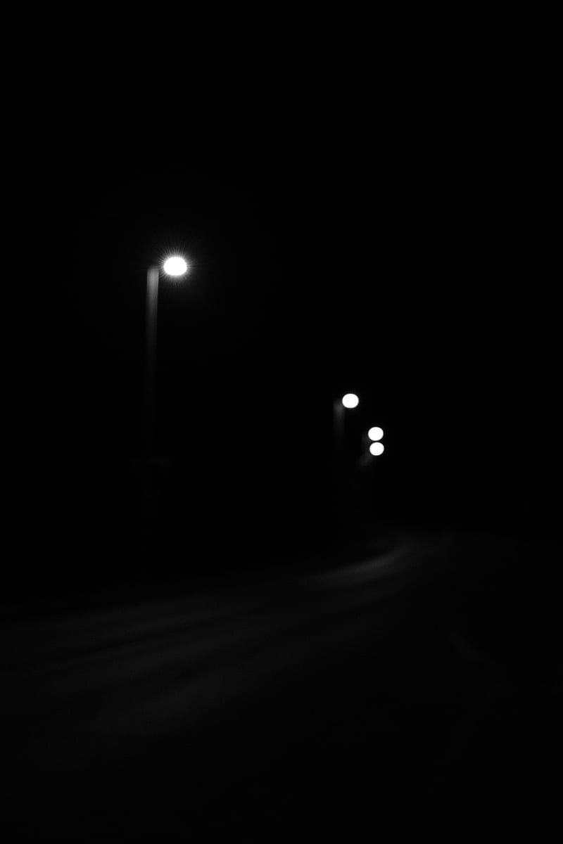 lanterns, lights, bw, black, glow, HD phone wallpaper