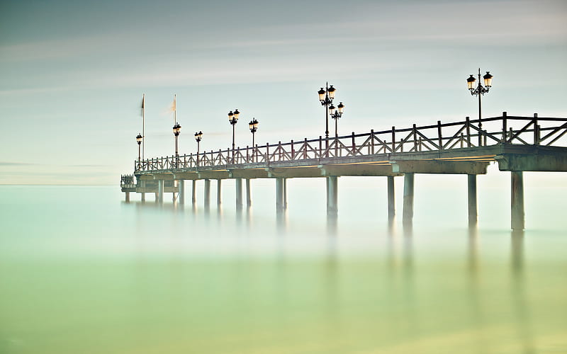 Man Made, Pier, Andalusia, Spain, HD wallpaper