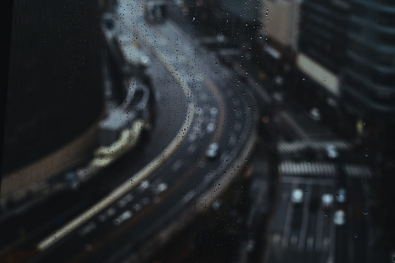 Road Highway Through Rainy Drops Glass, road, highway, graphy, drops, glass, HD wallpaper