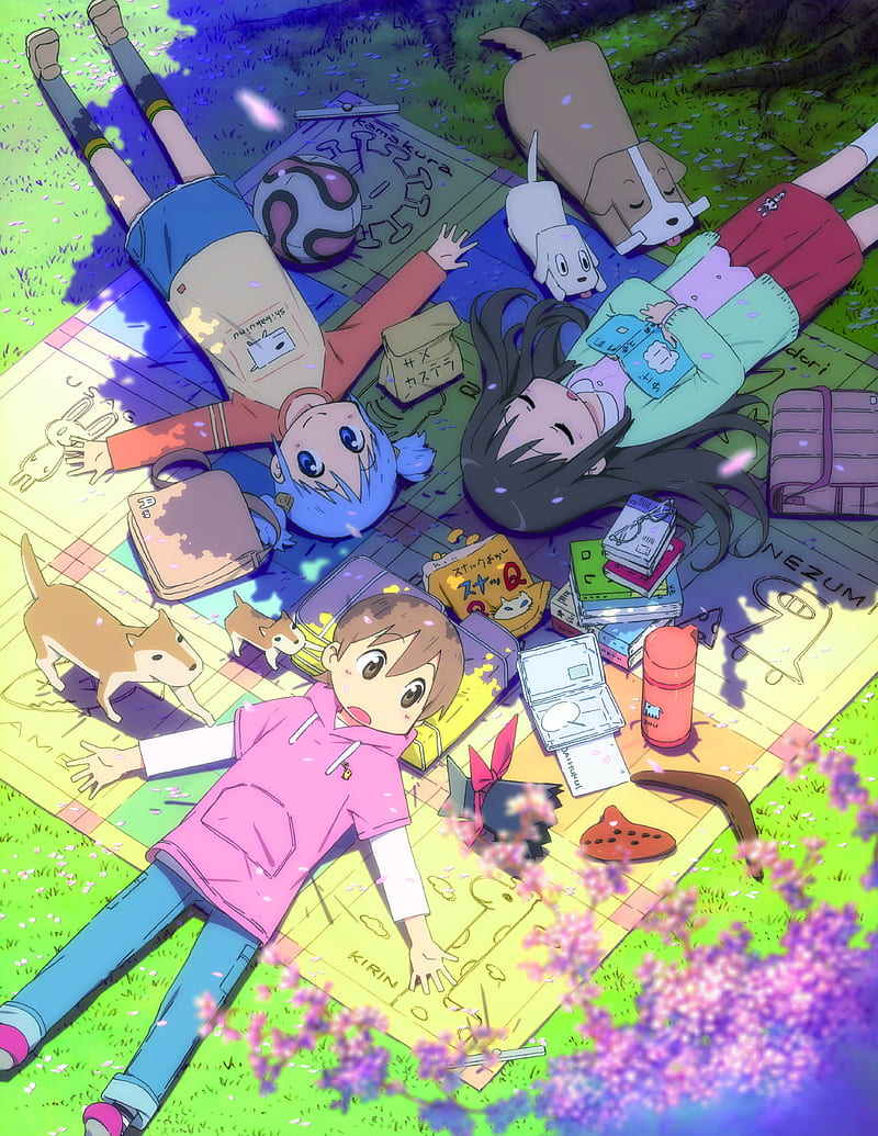 Nichijou, anime, kyoto animation, mio naganohara, relajarse, relax, yuuko aioi, HD phone wallpaper