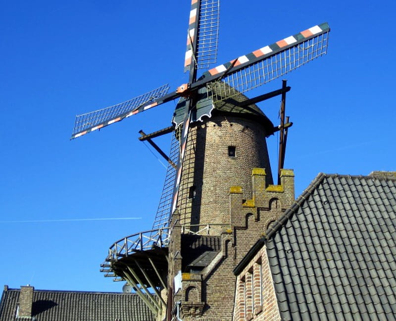 Old windmill, windmill, graphy, sky, ancient, HD wallpaper