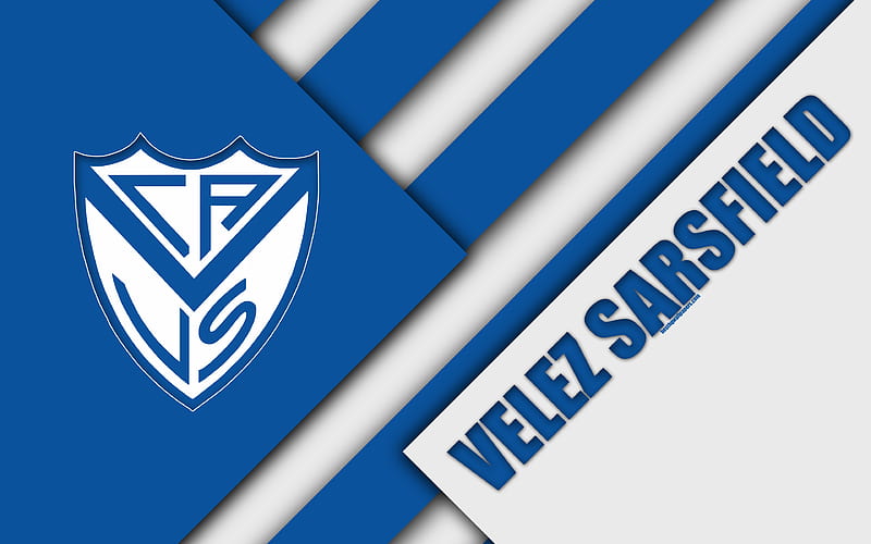 CA Velez Sarsfield, Argentine football club material design, white blue abstraction, Buenos Aires, Argentina, football, Argentine Superleague, First Division, HD wallpaper