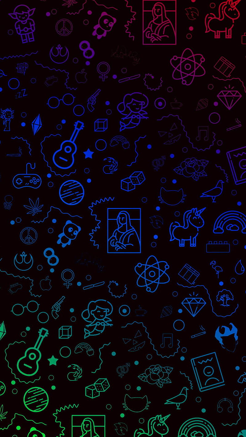 Little icons, android, happy halloween, logo, neon, pink, HD phone wallpaper  | Peakpx
