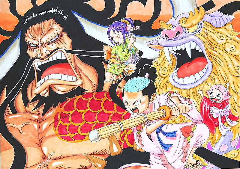 One Piece, Kaido (One Piece) , Kozuki Momonosuke , Otoko (One Piece), HD wallpaper